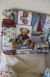 FABRIC TEDDY BEAR WITH COMPLEMENTARY STAR PRINT, FLORALS AND GORGEOUS BUTTERFLY PRINT