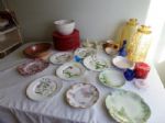 RED DINNER PLATES, BAVARIAN MADE DISHES, DEEP DISH PIE PLATE, GLASS CANISTERS AND MORE