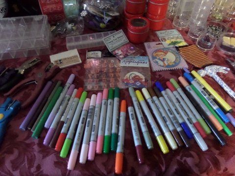 CRAFT LOT, BUTTONS, BEADS, DECORATIVE TISSUE PAPER, PAPER PUNCHES AND MORE