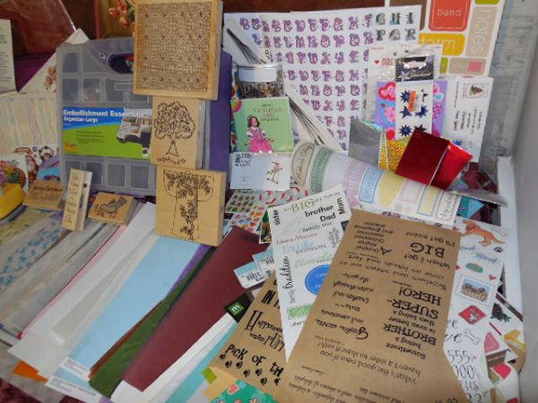 SCRAPBOOKING, RUBBER STAMPS, STICKERS, CRAFT STORAGE PLUS MORE