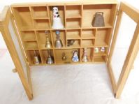 KNICK KNACK WALL CABINET WITH COLLECTIBLE BELLS