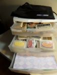 SCRAP BOOKING SUPPLIES, PAPER, SCISSORS, STAMPS AND STORAGE