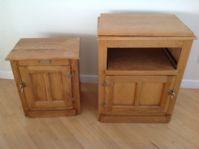 RUSTIC OAK WHITE CLAD STYLE TV STAND, WHITE CLAD SIDE TABLE & OAK COFFEE TABLE