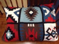 DECORATIVE PILLOW, KNITTED NATIVE AMERICAN STYLE 