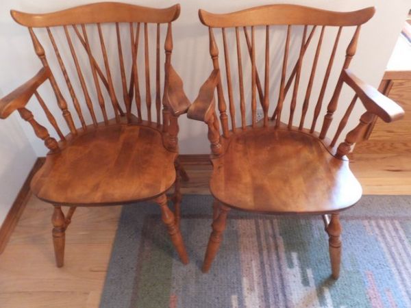 TWO MAPLE CAPTAIN'S CHAIRS - 