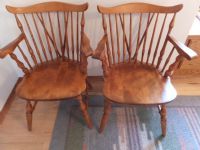 TWO MAPLE CAPTAINS CHAIRS - 