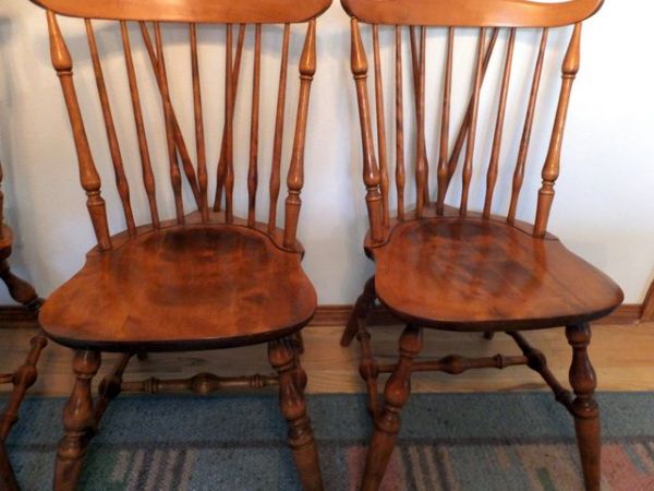 FOUR MAPLE SIDE CHAIRS - MATCH THE TABLE & CHAIRS IN THE PREVIOUS TWO LOTS