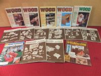EIGHT DREMEL WOOD WORKING PATTERN BOOKS & "WOOD" MAGAZINE