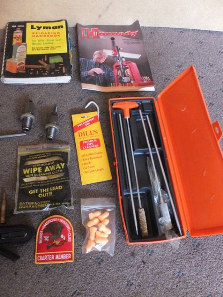 VARIETY LOT OF RELOADING/GUN RELATED ITEMS & LEAD
