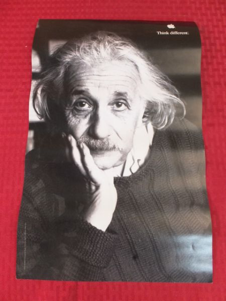 ALBERT EINSTEIN POSTER - RARE THINK DIFFERENT CAMPAIGN BY STEVE JOBS AND APPLE.