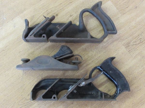 THREE  VINTAGE HAND PLANES - STANELY, MILLER FALLS . . . 