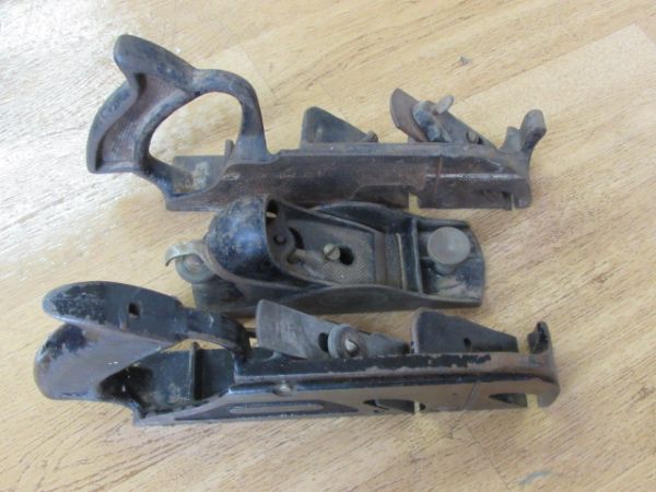 THREE  VINTAGE HAND PLANES - STANELY, MILLER FALLS . . . 