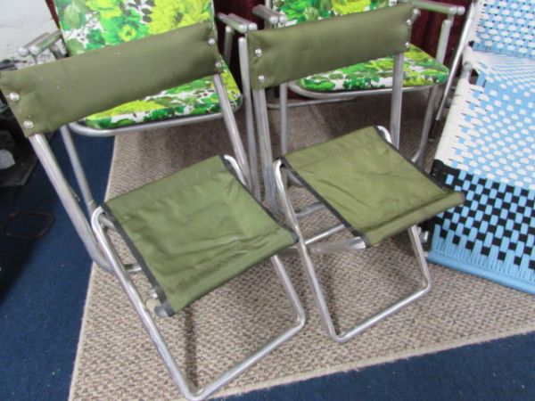 VINTAGE FOLDING CHAIRS & CAMP SEATS.
