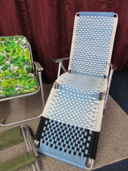 VINTAGE FOLDING CHAIRS & CAMP SEATS.