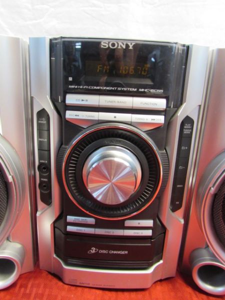 SONY TABLE TOP TUNER/CD PLAYER WITH 3 DISC CHANGER