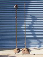  ANTIQUE CAST IRON FLOOR LAMP STANDS - NICE DECORATIVE METALS BASES