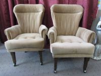 TWO MORE MATCHING UPHOLSTERED DINING CHAIRS