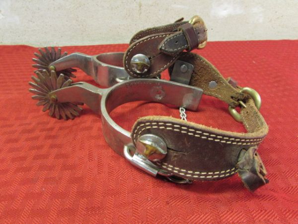 MORE SPURS WITH 2 ROWELS & LONG HORN STEER ACCENTS