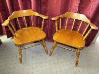 TWO WINDSOR CAPTAINS CHAIRS