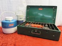VINTAGE COLEMAN!  TWO WATER JUGS & A CAMP STOVE