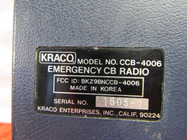 KRACO EMERGENCY CITIZENS BAND RADIO & 3 VINTAGE ARMY SHIRTS