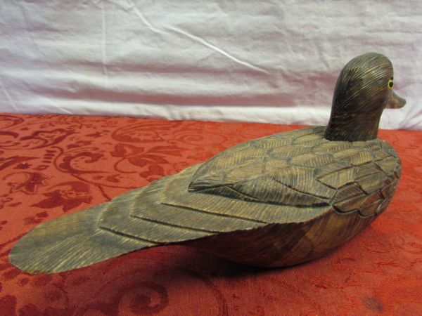 TWO WONDERFUL HAND CARVED WOOD DECOYS