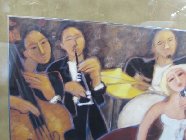LARGE, NICELY FRAMED LITHOGRAPH - JAZZ MUSICIANS