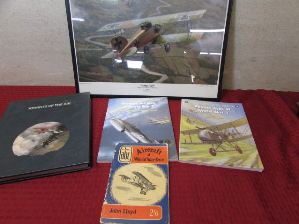 ALL ABOUT WWI & WWII PLANES - YOUNG EAGLE SIGNED BY ARTIST & 4 GREAT BOOKS 