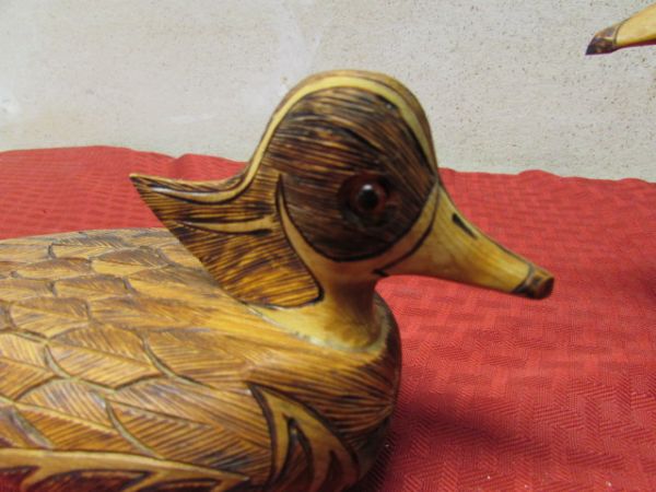 VERY WELL DONE HAND CARVED WOOD DUCKS