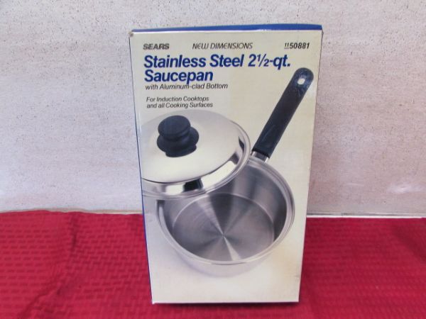 NEW IN BOX STAINLESS STEEL SAUCE PAN