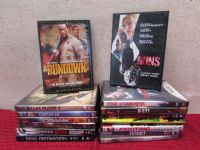 FIFTEEN DVDS INCLUDING ACTION, COMEDY . . . .