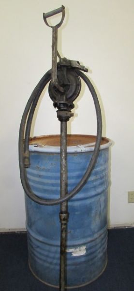 55 GALLON DRUM WITH  A FUEL PUMP