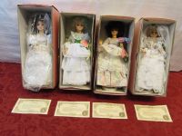 FOUR COLLECTIBLE,  LIMITED EDITION BRINNS MUSICAL DOLLS 