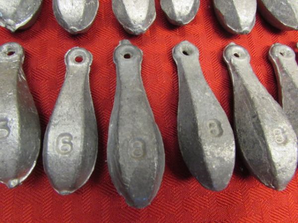 OVER 8 LBS. OF VINTAGE LEAD FISHING WEIGHTS 