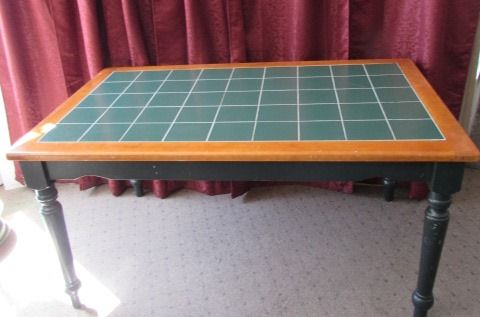 NICE COUNTRY STYLE GREEN TILE TOP TABLE