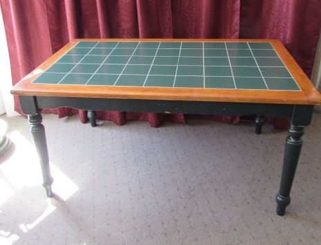NICE COUNTRY STYLE GREEN TILE TOP TABLE