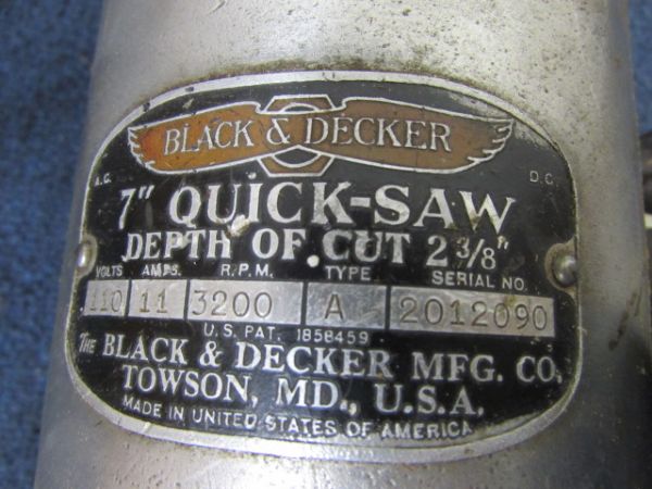 BLACK AND DECKER 7 WORM DRIVE SAW