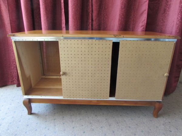 BEAUTIFUL CONVERTED MAPLE CABINET - STEREO TO STORAGE 