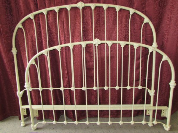 WONDERFUL QUEEN SIZE WROUGHT IRON BED FRAME, VERY STURDY! 
