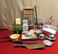 VINTAGE COUNTRY  HOME - TONKA TOASTER,  WASHBOARD, OVERSIZED LADLE, BALL JARS, BIOSTRA GREEN SPROUTER & MORE  