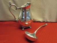 BEAUTIFUL VINTAGE WILLIAM ROGERS SILVER PLATE PITCHER & LADLE