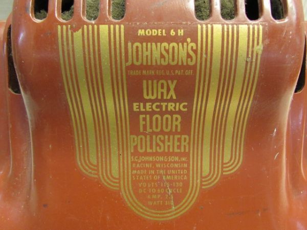 WAX ON, WAX OFF!  VINTAGE JOHNSON'S WAX ELECTRIC FLOOR POLISHER - GOOD WORKING CONDITION!