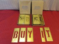 STENCIL ANYTHING!  TWO BOXES OF BRASS ADJUSTABLE LOCKEDGE STENCILS, LETTERS, NUMBERS & MORE