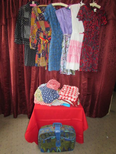 VINTAGE SHOPPING SPREE!  HUGE SELECTION OF NEVER WORN VINTAGE CLOTHES - DRESSES, TWO PIECE PEDAL PUSHER SET, SHORTS & MORE
