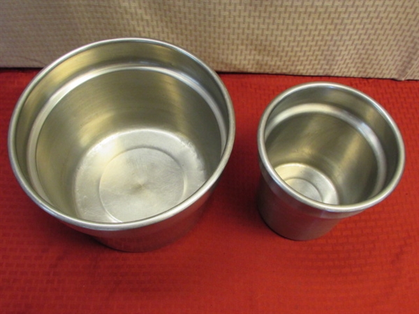 TWO INDUSTRIAL SIZE STAINLESS STEEL CONTAINERS BY VOLLRATH 
