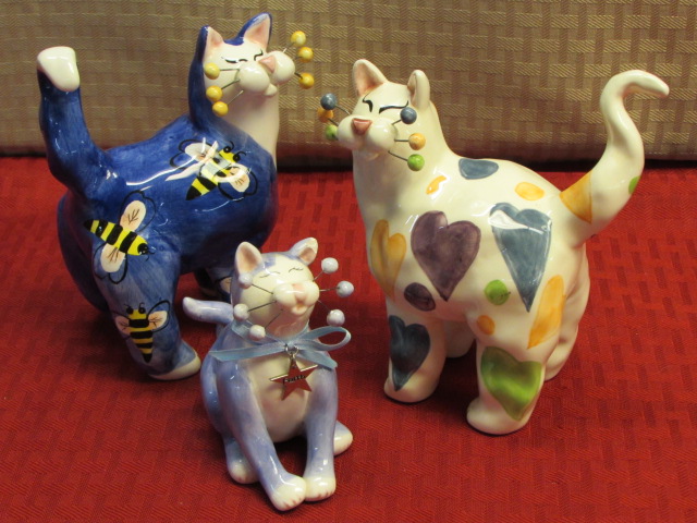 whimsical cat figurines