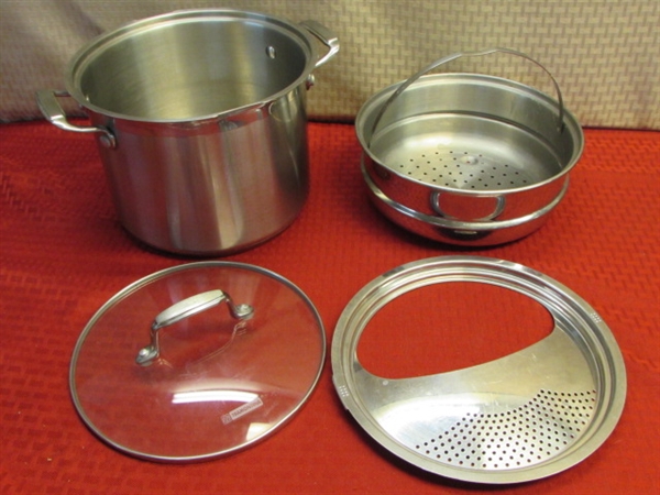 HIGH QUALITY POTS & PANS - CUISINART, TRAMONTINA PASTA POT, PAULA DEEN & FARBERWARE PLUS COOK BOOKS!