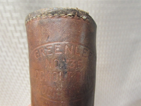 VERY NICE SET OF GREENLEE U.S.A. MADE KNOCKOUT PUNCHES W/ LEATHER CASE