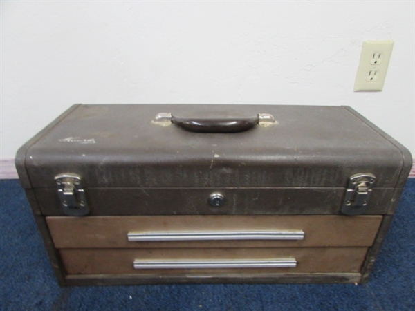 VINTAGE KENNEDY TOOL BOX WITH TOOLS 