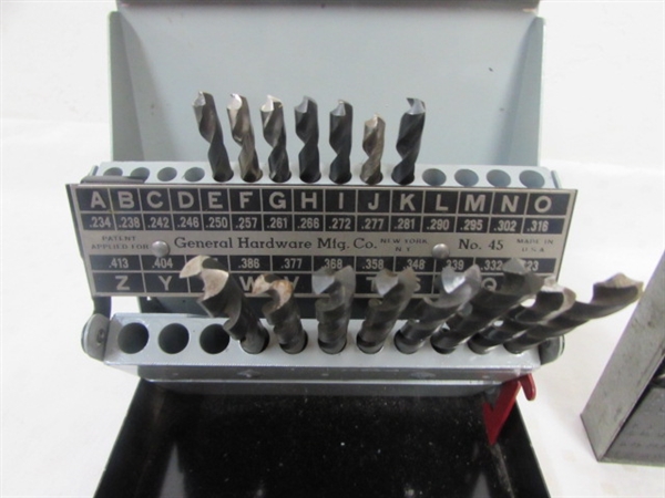 TWO NICE METAL DRILL INDEXES WITH LOTS OF DRILL BITS